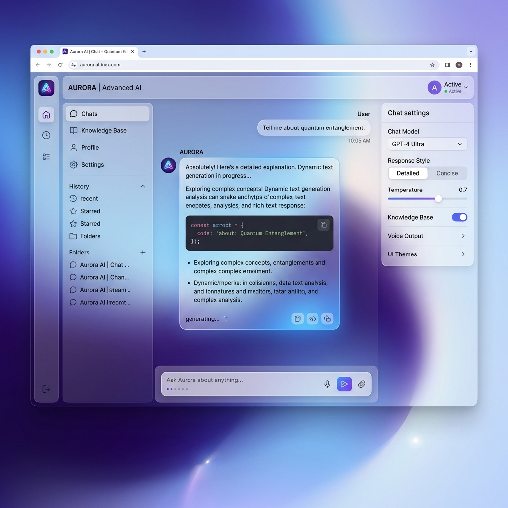 Aura AI Chatbot Mockup