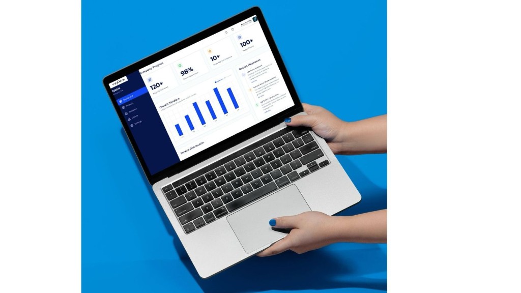 TekBis company progress dashboard on laptop
